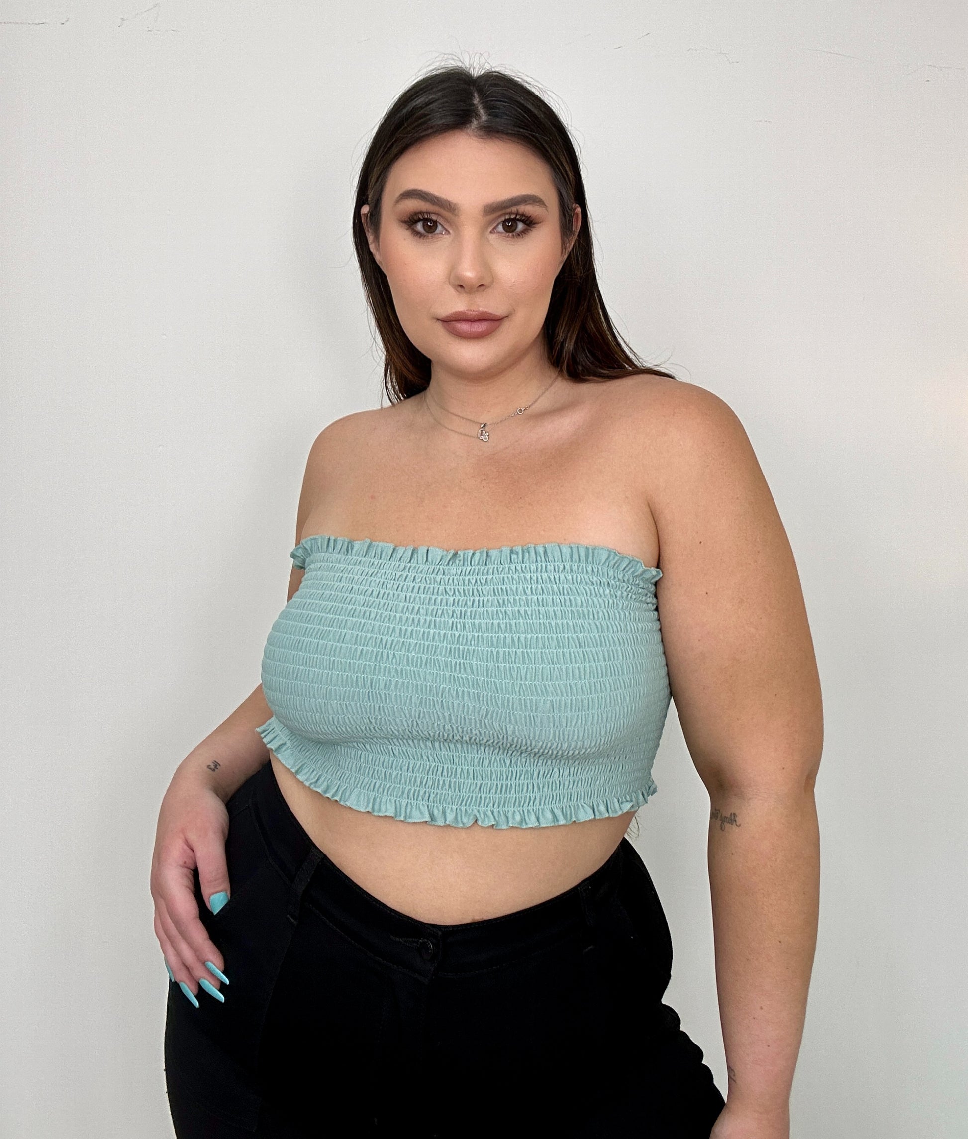 Stretchy Ruffled Tube Top (2 colors)