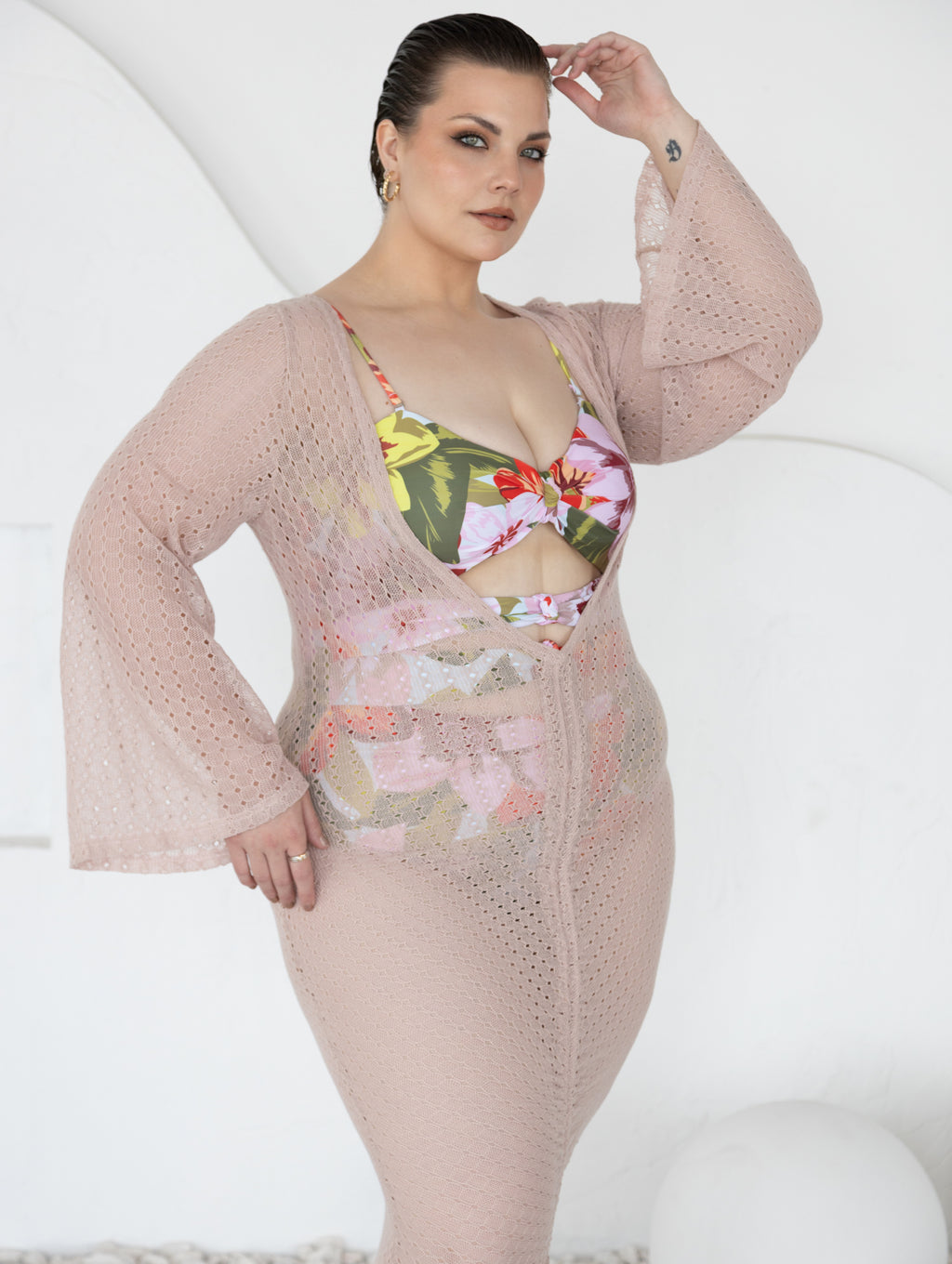 Knit Cinch Tie Coverup Dress (2 colors)