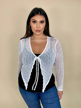 Load image into Gallery viewer, Sheer Textured Front Tie Cardigan Wrap (2 colors)
