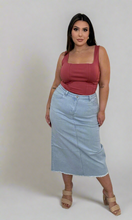 Load image into Gallery viewer, ‘Tessa’ Long Jean Skirt
