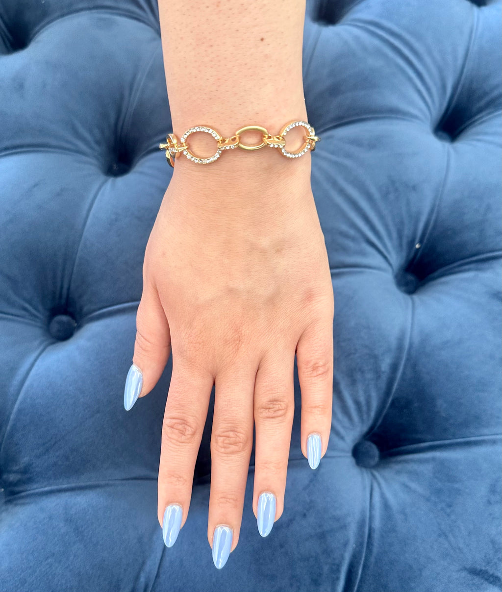 Gold Diamond Chain Link Bracelet