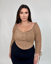 Load image into Gallery viewer, ‘Nikki’ Rouched Off Shoulder Corset Top (2 colors)
