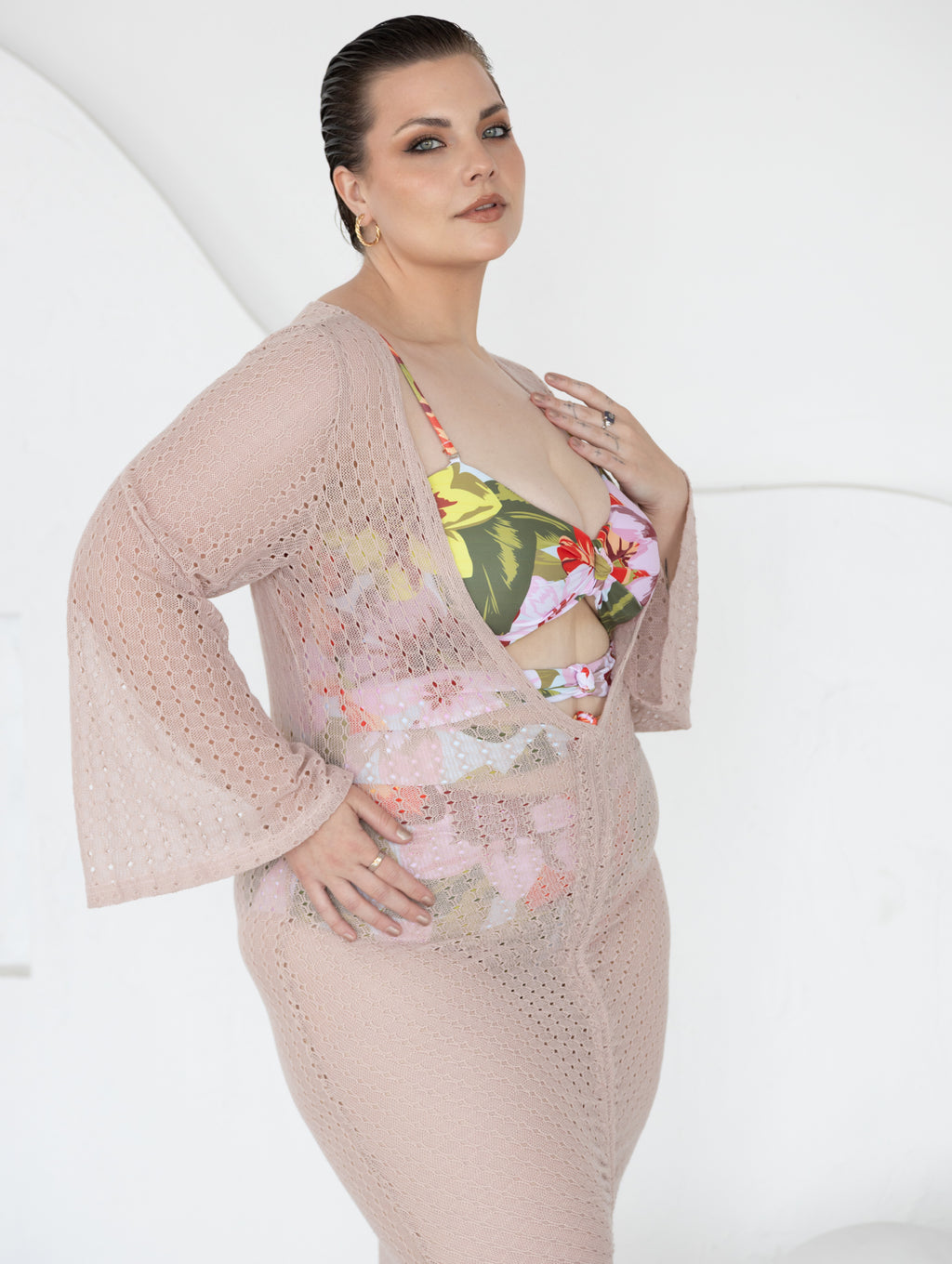 Knit Cinch Tie Coverup Dress (2 colors)
