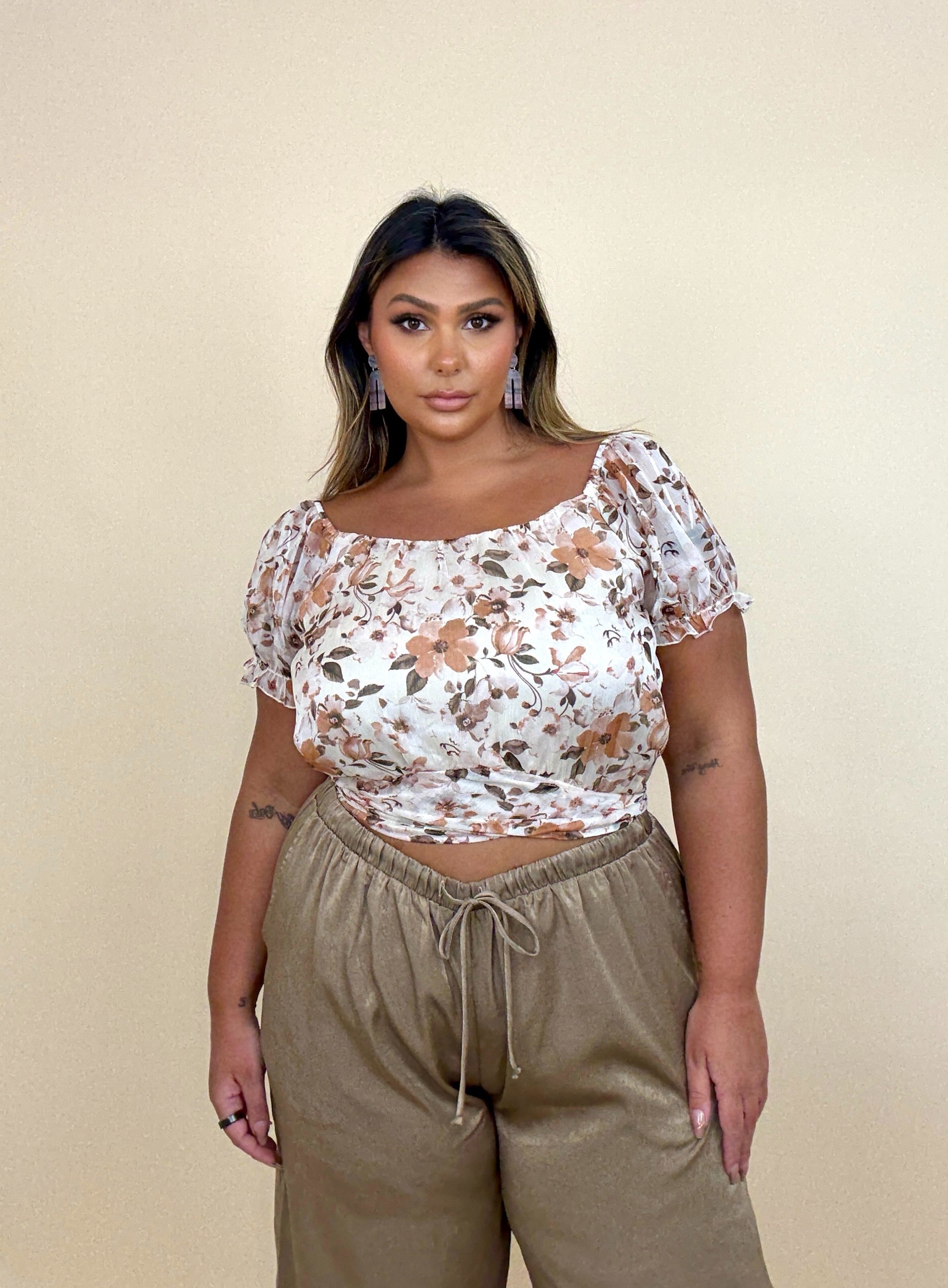 Semi Sheer Multi-Way Floral Wrap Top