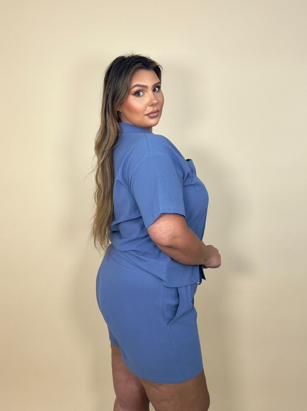 Button up Shorts Set (2 colors)
