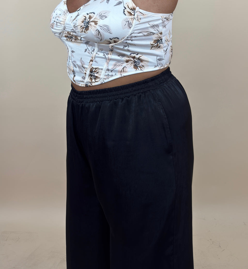 Silky Sheen Wide Leg Pants