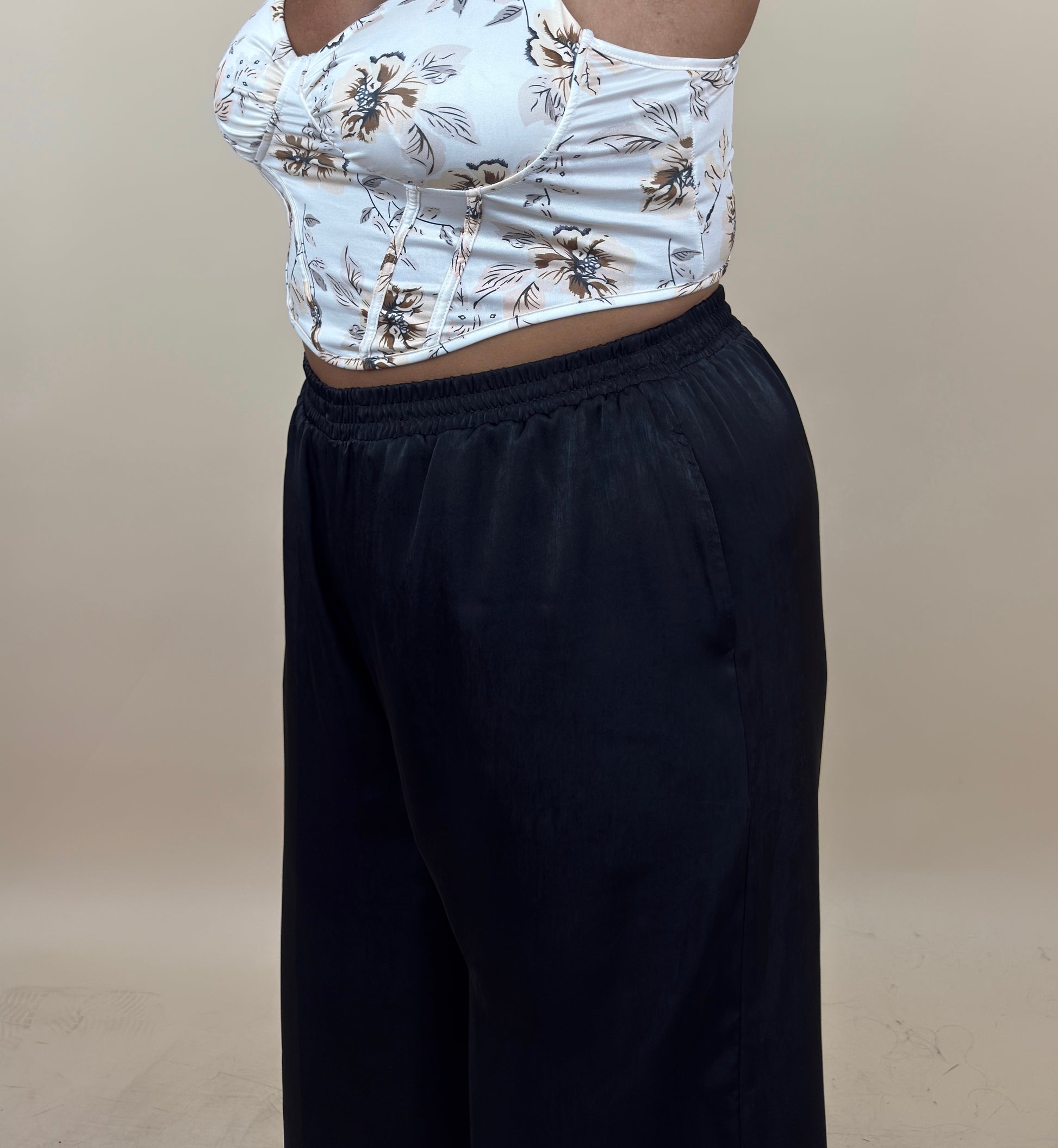 Silky Sheen Wide Leg Pants