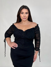 Load image into Gallery viewer, ‘Nikki’ Rouched Off Shoulder Corset Top (2 colors)
