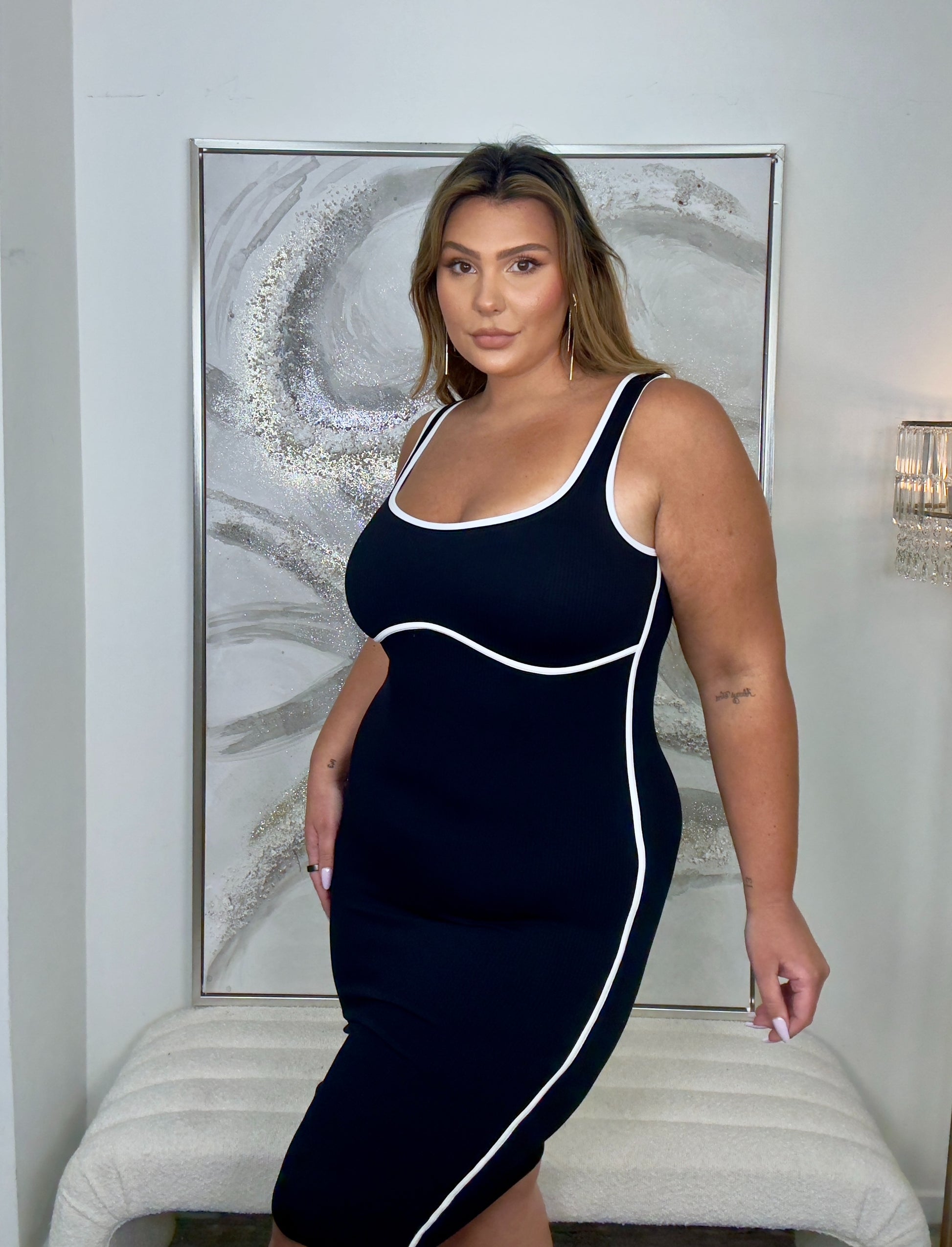 bodycon stretchy dress Bodycon Dress for Women Sleeveless High Neck Ruched Waist Stretchy Party Cocktail Evening Maxi Dress