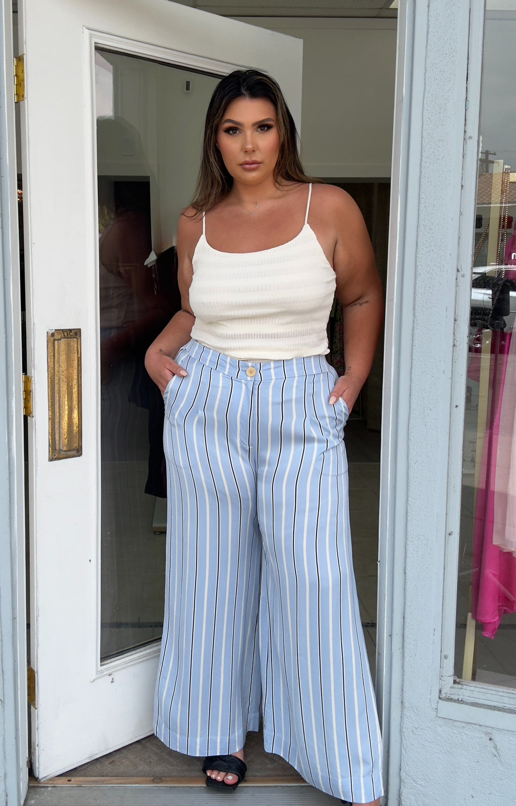 Baby Blue Stripped Pants