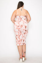 Load image into Gallery viewer, Mauve Pink Floral Cowl Neck Slit Dress
