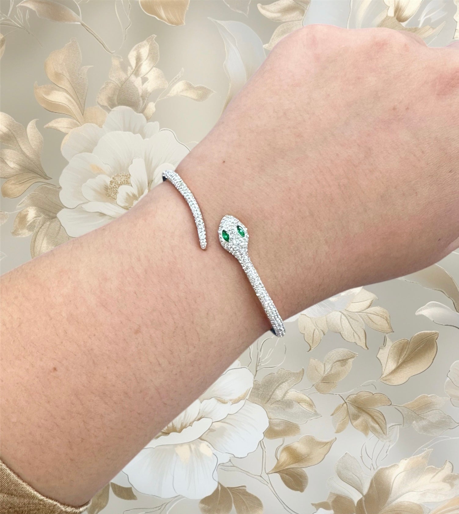 Rose Gold Diamond Snake Bracelet