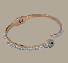 Load image into Gallery viewer, Rose Gold Diamond Snake Bracelet
