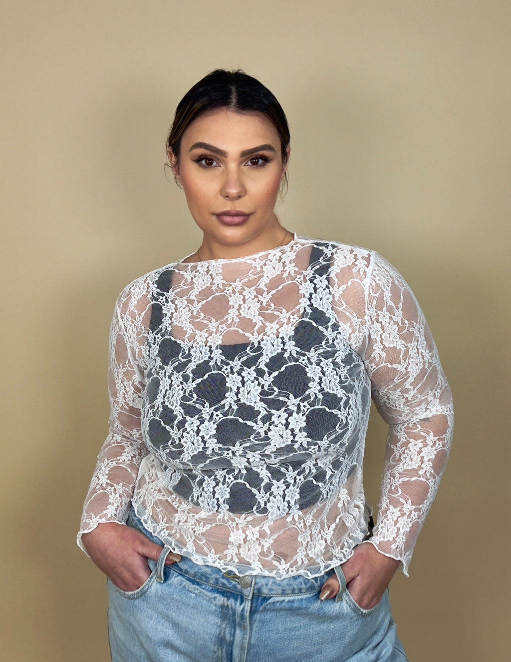 Layering Lace Long Sleeve Top
