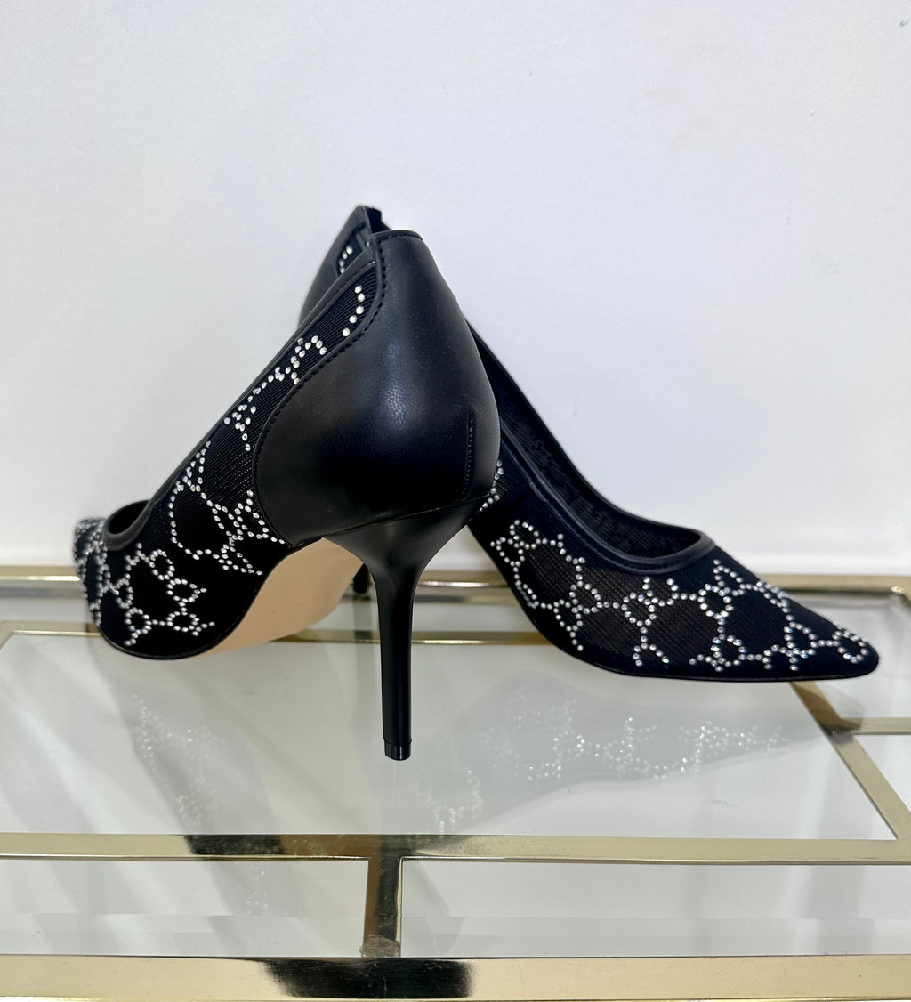 Rhinestoned Black Pumps