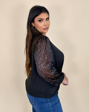 Load image into Gallery viewer, Sheer Shimmer Long Sleeve Top
