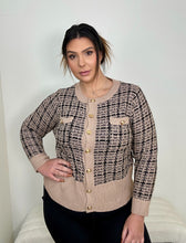 Load image into Gallery viewer, Beige Gold button sweater top/ cardigan (3x)
