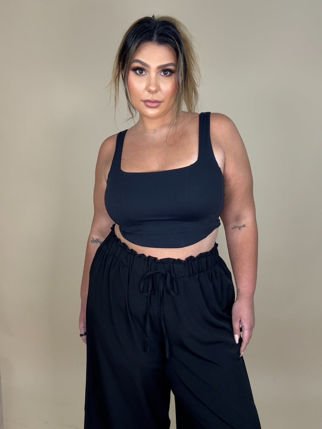 Baggy Wide Leg Bunched Pants
