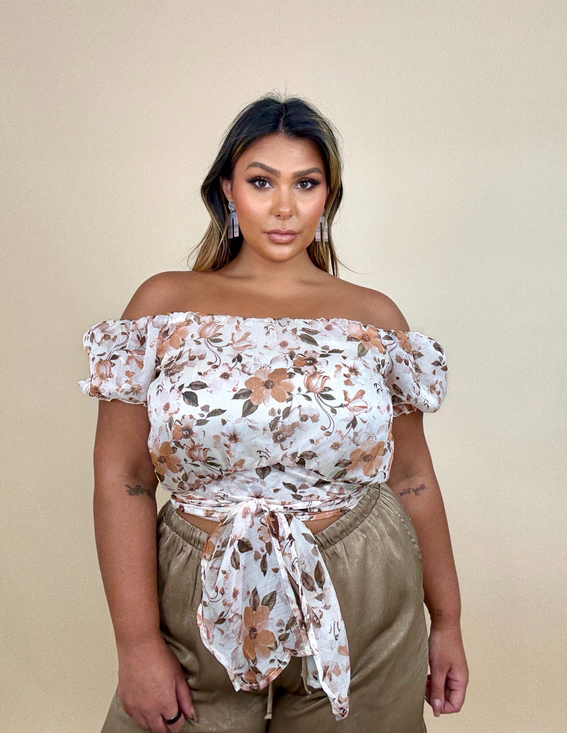 Semi Sheer Multi-Way Floral Wrap Top