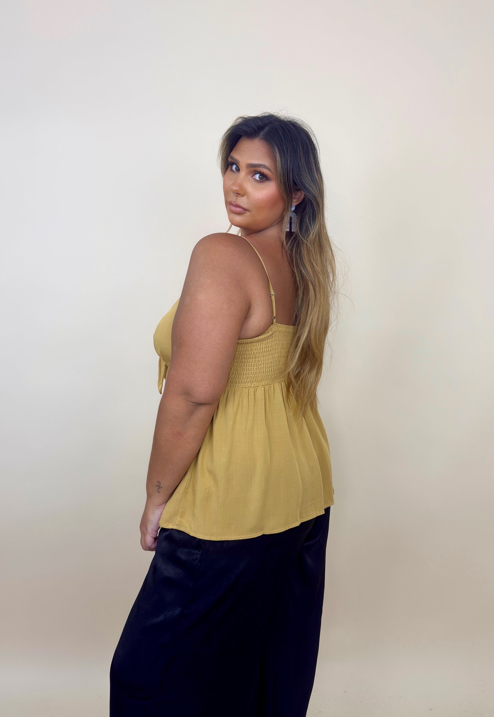Front Tie Flowy Tank Top (2 colors)