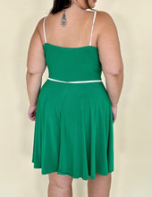 Load image into Gallery viewer, Green &amp; White A-Line Dress
