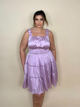 Load image into Gallery viewer, Silky Lilac Smocked &amp; Ruffled Dress
