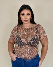 Load image into Gallery viewer, Sheer Sequin &amp; Perl Top (2 colors)
