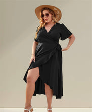 Load image into Gallery viewer, Black Sliky Wrap Dress
