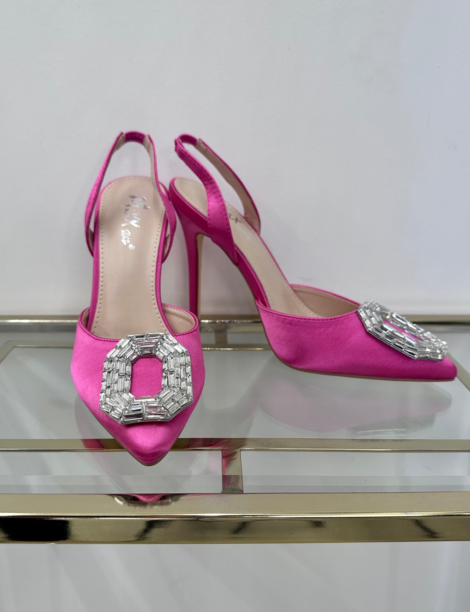 Bright Pink Crystal O Heels