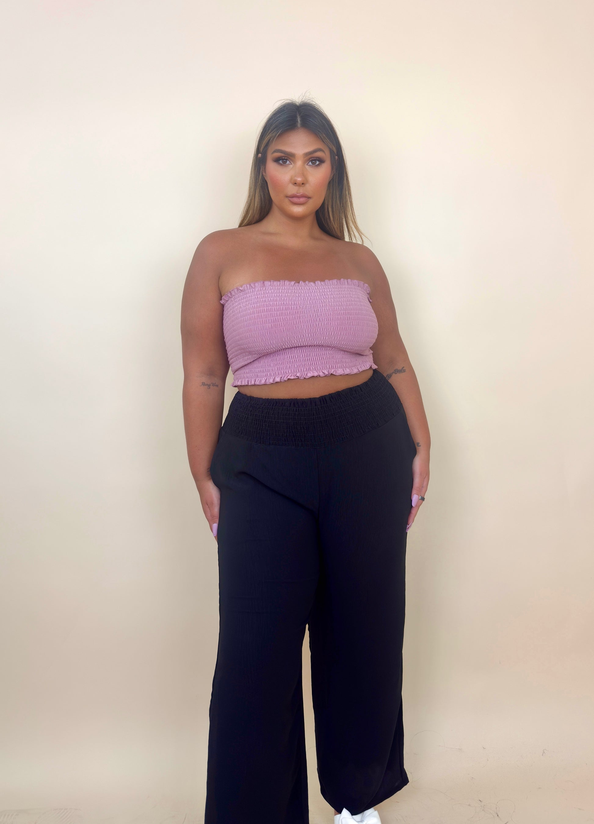 Smocked Black Pants