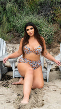 Load image into Gallery viewer, Burnt orange floral 2 piece swimsuit

