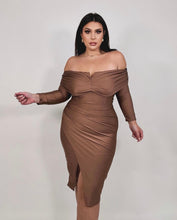 Load image into Gallery viewer, &#39;Lola&#39; Off Shoulder Ruched Stretchy Dress
