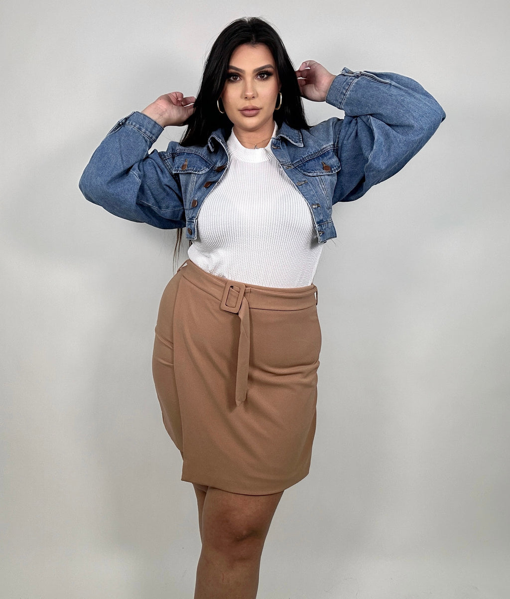 'Jessie' Cropped Jean Jacket Shrug