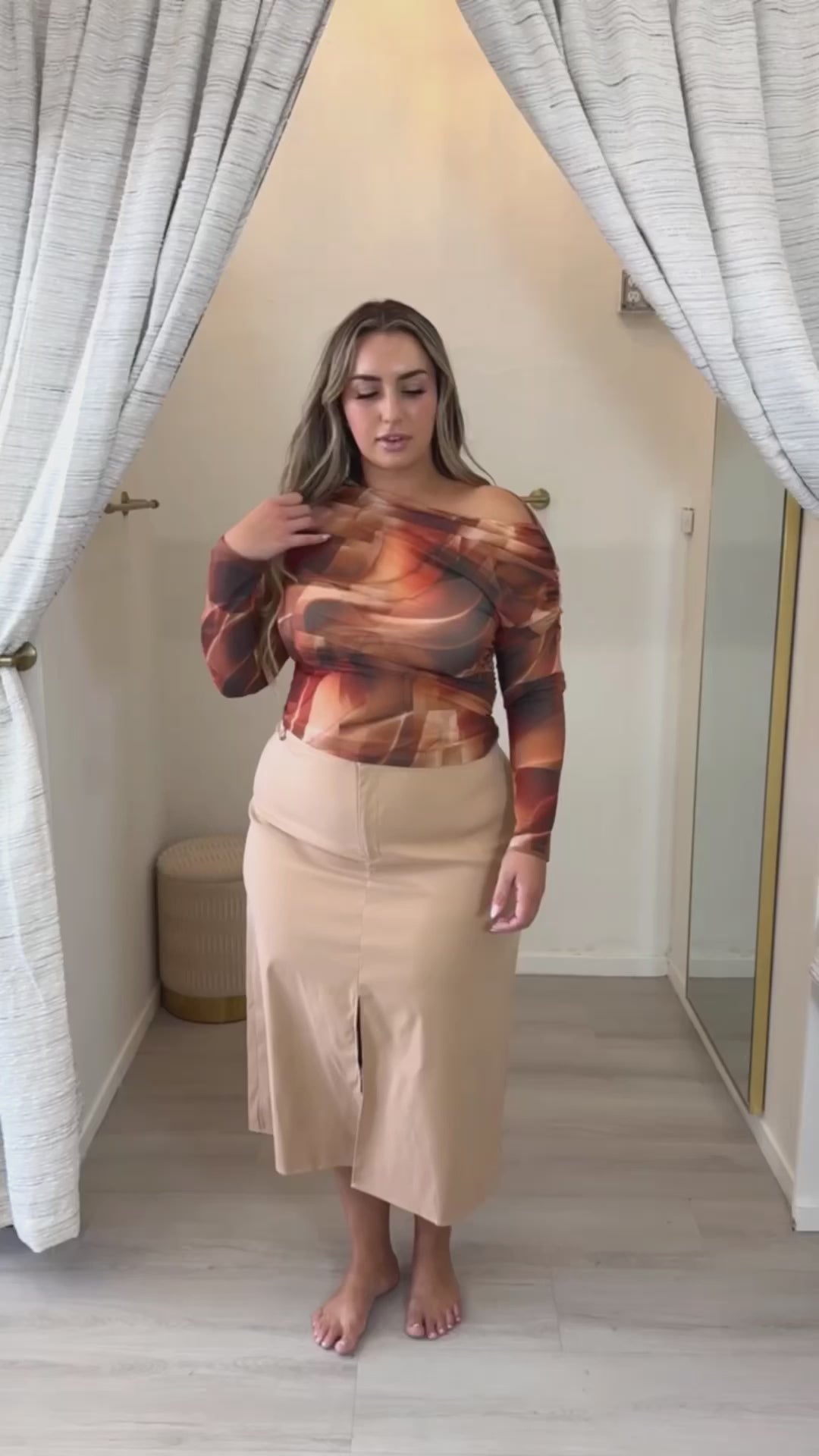 Light Tan Mid/Long Skirt